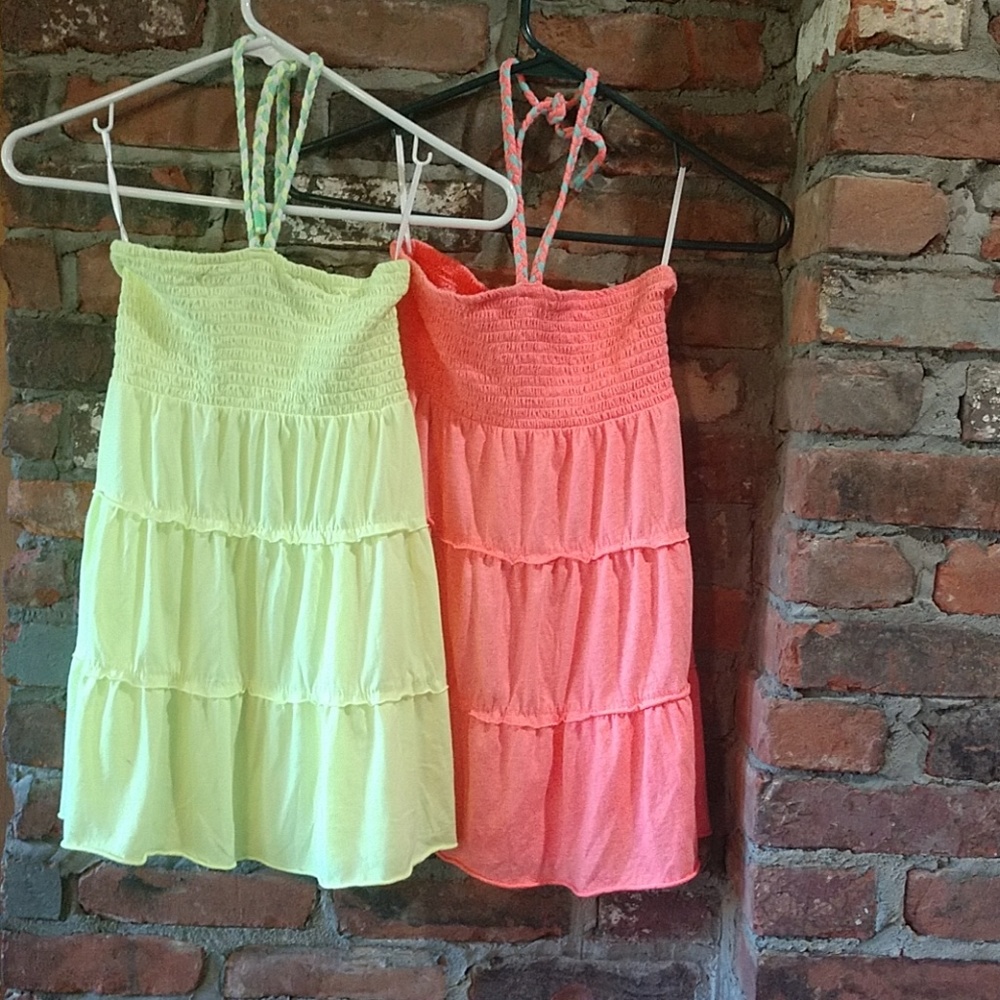 Girls flowy tube tops with braided halter strap